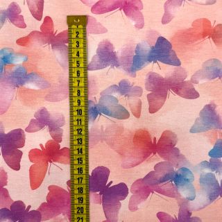 Tricot Butterflies dream light pink digital print