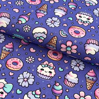 Tricot Sweet food lavender digital print