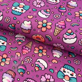 Tricot Sweet food fuchsia digital print