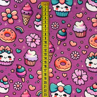 Tricot Sweet food fuchsia digital print