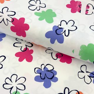 Tricot Flower prints white