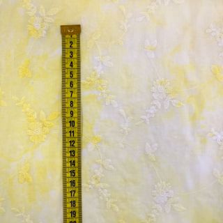 Țesătură din bumbac EMBROIDERY Tie-Dye yellow