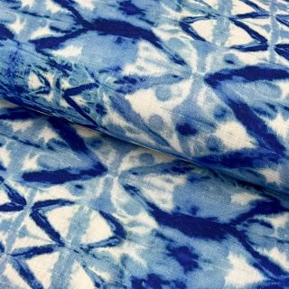 Viscoză cu in Shibori TIE DYE blue digital print