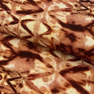 Viscoză cu in Shibori TIE DYE brown digital print