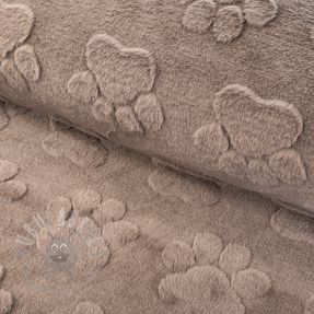 Fleece Paw prints taupe