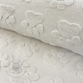 Fleece Paw prints ecru