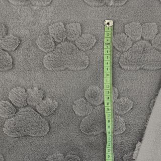 Fleece Paw prints grey