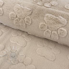 Fleece Paw prints beige