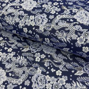 Țesătură decorativă jacquard Draco indigo