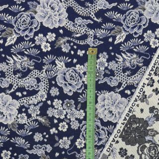 Țesătură decorativă jacquard Draco indigo