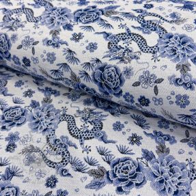 Țesătură decorativă jacquard Draco blue