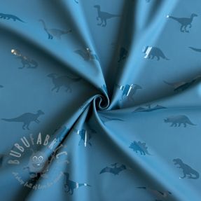 Raincoat fabric Dinosaurs blue