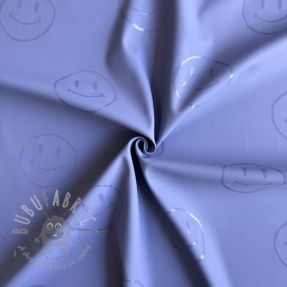 Raincoat fabric Happy faces purple