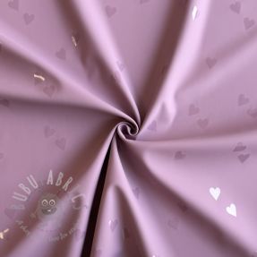 Raincoat fabric Hearts purple