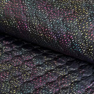 Material textil matlasat FOIL SPANGLES black multi