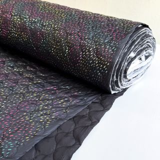 Material textil matlasat FOIL SPANGLES black multi