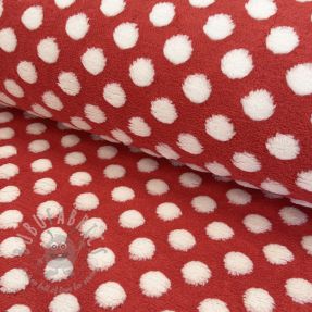 Fleece TEDDY Dots red